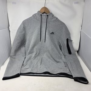 NIKE TECH FLEECE PULLOVER HOODIE SWEATSHIRT MEN'S MEDIUM GREY GRAY DD5174-063